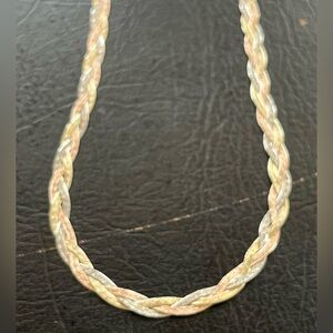 Sterling silver tri color twist Ross Simons necklace